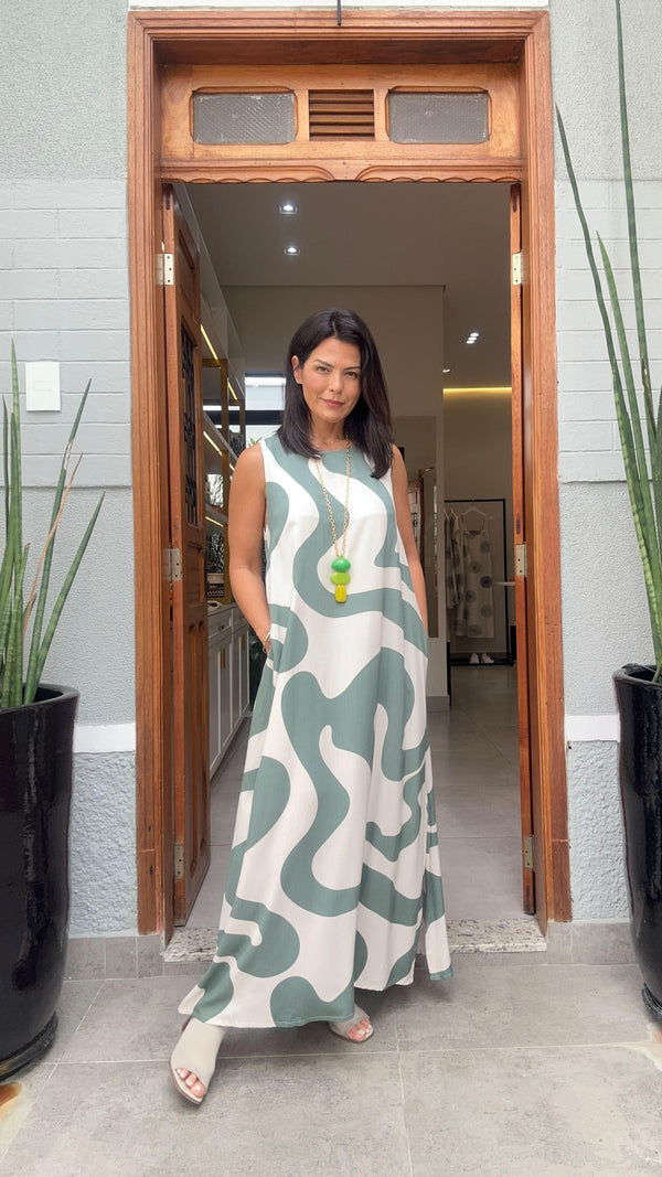 Vestido Waves Green Ezildinha